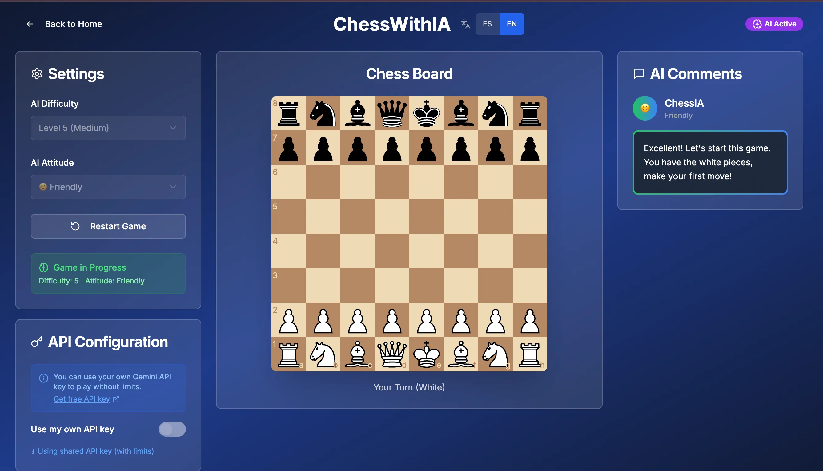 Échecs avec l'IA Gemini